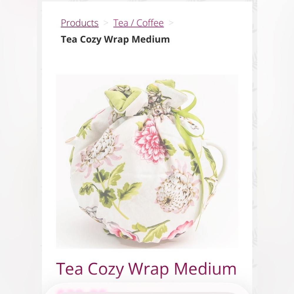 Cat Print Drawstring Tea Cozy Handcrafted - Picture 4 of 5
